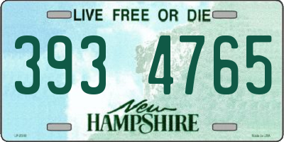 NH license plate 3934765
