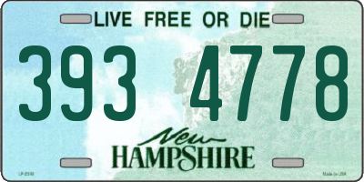 NH license plate 3934778