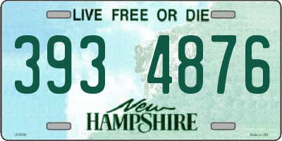 NH license plate 3934876