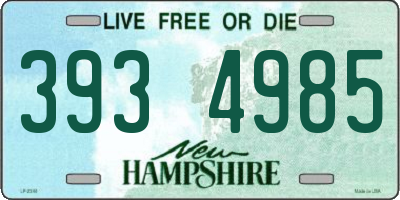 NH license plate 3934985