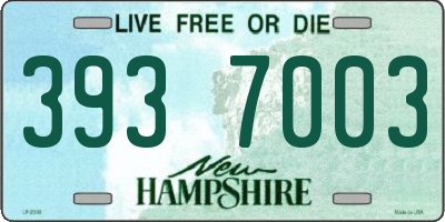 NH license plate 3937003
