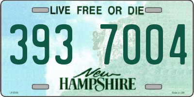 NH license plate 3937004