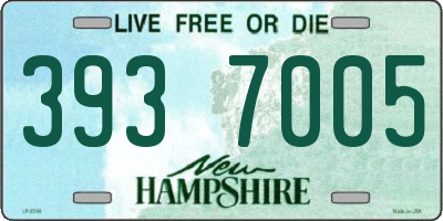 NH license plate 3937005