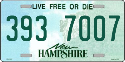 NH license plate 3937007