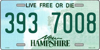 NH license plate 3937008