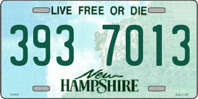 NH license plate 3937013