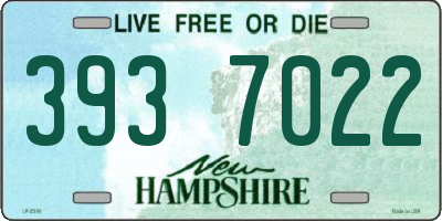 NH license plate 3937022