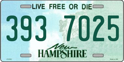 NH license plate 3937025