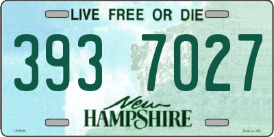 NH license plate 3937027