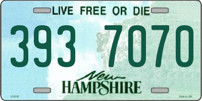 NH license plate 3937070