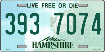 NH license plate 3937074
