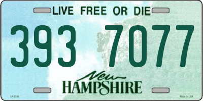 NH license plate 3937077