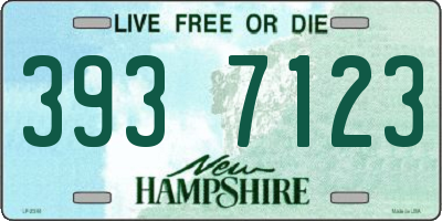 NH license plate 3937123