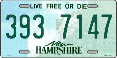 NH license plate 3937147