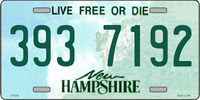NH license plate 3937192