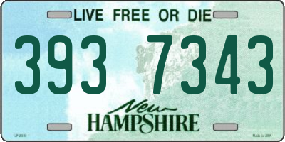 NH license plate 3937343