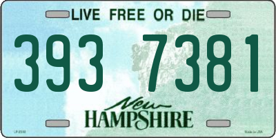 NH license plate 3937381