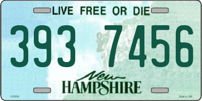 NH license plate 3937456