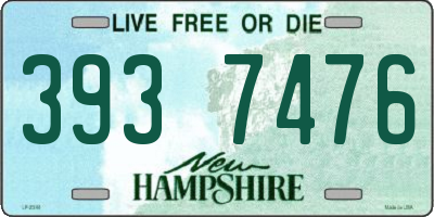 NH license plate 3937476