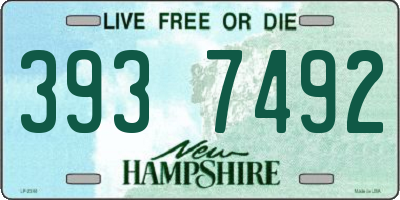 NH license plate 3937492