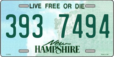 NH license plate 3937494