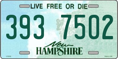 NH license plate 3937502