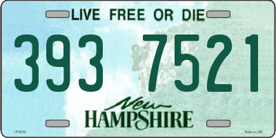 NH license plate 3937521