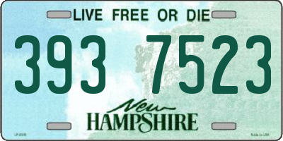 NH license plate 3937523