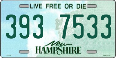 NH license plate 3937533