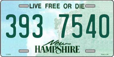 NH license plate 3937540