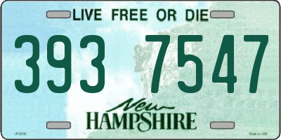 NH license plate 3937547