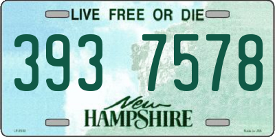 NH license plate 3937578