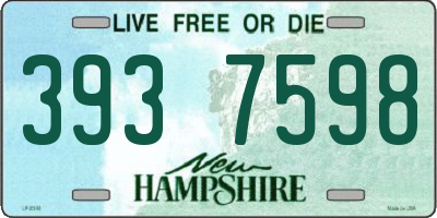 NH license plate 3937598