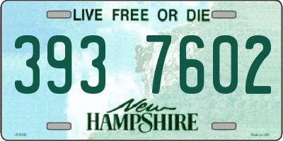 NH license plate 3937602