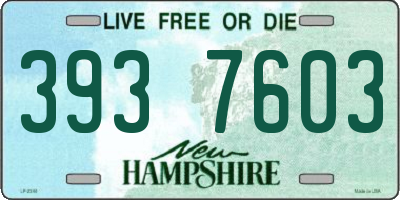 NH license plate 3937603