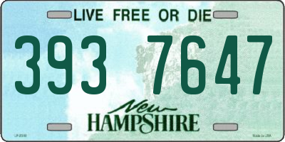 NH license plate 3937647