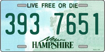NH license plate 3937651