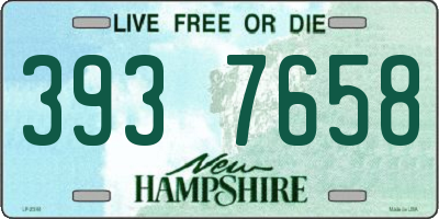 NH license plate 3937658