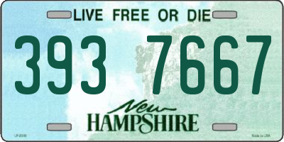NH license plate 3937667