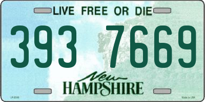 NH license plate 3937669