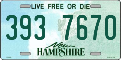 NH license plate 3937670
