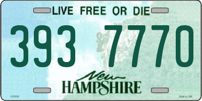 NH license plate 3937770