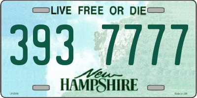NH license plate 3937777