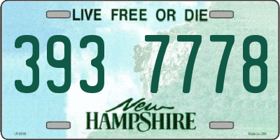 NH license plate 3937778