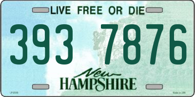 NH license plate 3937876