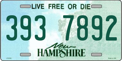 NH license plate 3937892