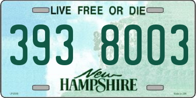 NH license plate 3938003