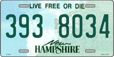 NH license plate 3938034