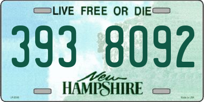 NH license plate 3938092