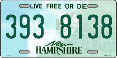 NH license plate 3938138